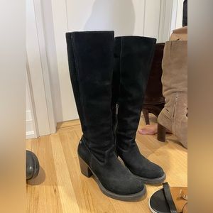 Black Calvin Klein suede boots